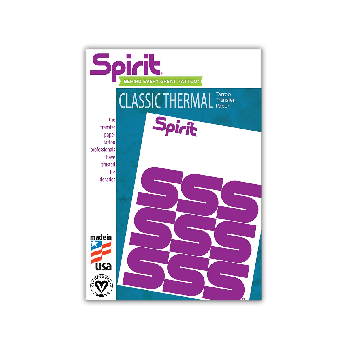 Spirit Classic Thermal Tattoo Transfer Paper – 8.5” x 11” (100 Sheets) Professional Stencil Paper